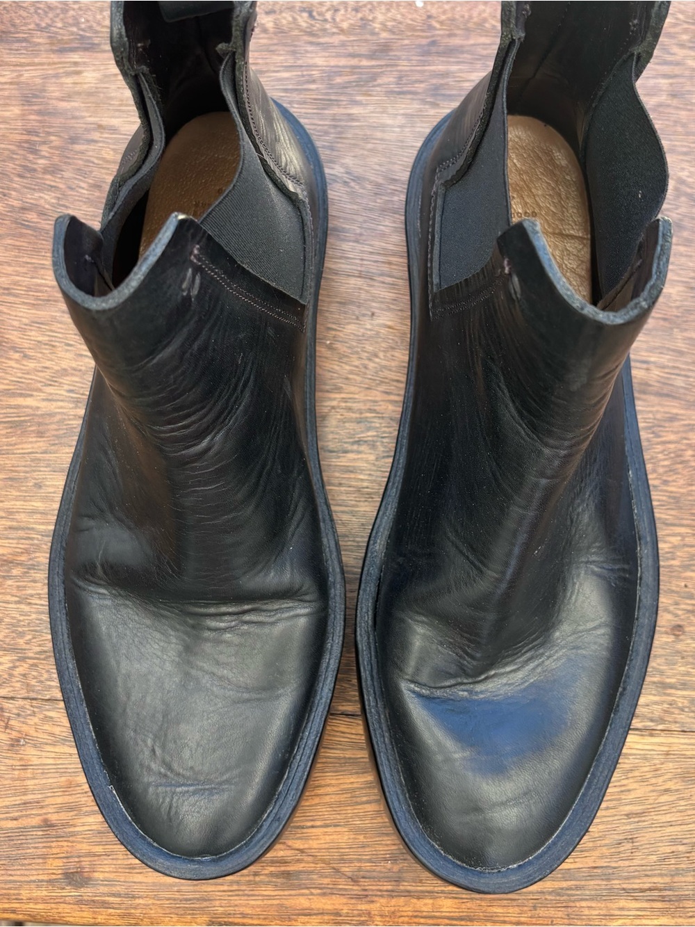 FEIT Black Leather Ankle Booties